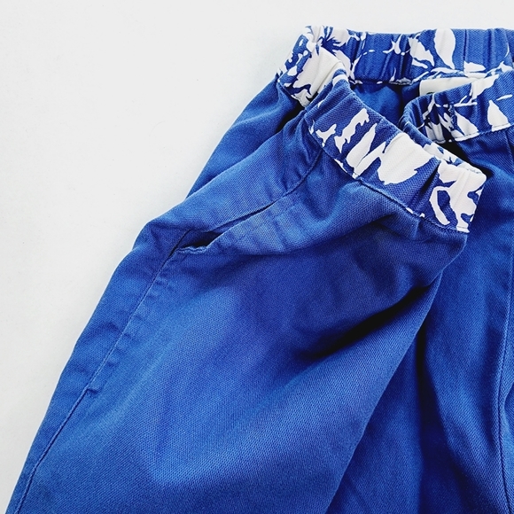 Vintage Orvis Cropped Capri Pants Blue Size 10 Women's Elastic Waist Floral - Picture 3 of 12